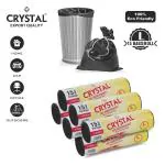 Crystal LARGE Garbage Bag on Roll 24 x 32 BLACK , 90 BAGS - 15 BAGS x 6 rolls