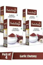Sadabahar Brand Masale Garlic Chutney | Lehsun Chutney | (Pack of 4, 100 gm each, 400 gram)