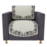 Kuber Industries Sofa Cover | Single Seater Sofa Slip Cover Set | Digital Painting Sofa Cover | SUEDE Ultra Sonic Couch Cover | Sofa Slipcover Set Living Room | Cream