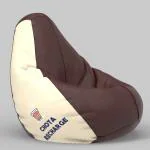 ComfyBean Bag with Beans Filled 4XL- Official: Jack & Mayers Bean Bags - For Adults - Max User Height : 5.5-6 Ft.-Weight : 70-99 Kgs(Model: Printed-Chotta Recharge - Brown Cream)