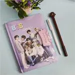 Topgifties pack of 2 items BTS Diary For Boys Cartoon Lock Password Diary For Kids BTS Diary With Pen For Kids Boys School Return Gifts