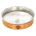 Indian Art Villa Hammered Pure Copper Chafing Dish Pan with Tin Lining 7 L