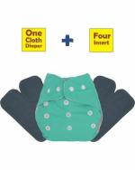 BEAUQIQ BABY Adjustable Cloth Diapers with Charcoal Color Inserts Free Size