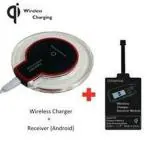 Classico Qi Fast Wireless Charging Receiver + Wireless Charging Receiver Pad Compatible For All Micro-USB Supported Smartphones & Devices (For Fast Charging Use only certified 1-2Amp charging Dock/Adapter)