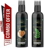 Desi Crew Sesame and Moringa Oil Cold Pressed for Skin, Body and Hair Care 100 ml Each