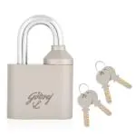 Godrej Locks I Dual Access 60 mm I 4 Keys I Padlock for Main Door I Gate Lock I Main Door aldrops, Grill & shutters, Cycle Cables, lockers, cabinets I Corrosion Resistant Shackle I Silver Finish