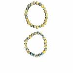 Femina India Bracelet Natural Chakra Bracelet Reiki Healing Jewelry for Men & Women, Bead Size 8 mm(Pack of - 2) Yellow-Mix
