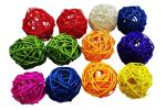 Bitona Multicolor Rattan Reflection Diya With Wicks And Springs (Pack Of 12)