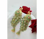 Gyaan Jewels Handmade Gold Plated Chandbali Earring Green (Women and Girls)