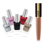 JUICE | NAIL PAINT (LIQUID SILVER - 04 / CHARM PINK - 12 / TICKLE ME PINK - 15 / SWEET ORANGE - 24 / CHARCOAL STAR - 91) & LIPTINT (BROWN TREASURE M-71) | WATERPROOF & LONG LASTING | COMBO OF 6