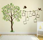 Customscart Tree with Photo Frames and Birds Wall Sticker 49 x 4 x 4 cm