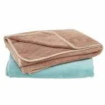 UrbanLeaf Super Soft Microfiber Bath Towel, (70 x 140 cm), Pack of 2, (Brown & Green)