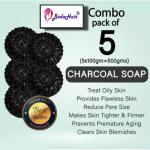 BADA HAIR Activated Charcoal Soap for skin whitening, Treat Oily Skin Pack of 5