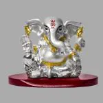 Diviniti Vinayaka Ganesha Idol for Home Decor| 999 Silver Plated Sculpture of Ganesha Figurine