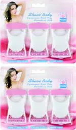 OPTRA-Decobell Plastic Disposable Skin Hair Remover Safety Manual Shaving Razor Blade (Set Of 12)