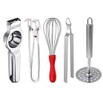 DreamBasket Lemon Squeezer & Pakkad & Egg Whisk & Roti Chimta & Potato Masher for Kitchen