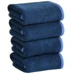 Cotton Bolls Textiles Microfiber Hand Towels Set of 4 (Navy) Kitchen Towel Super Soft, Lint Free, Quick Dry, Multi-Purpose Towel