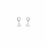 Priyaasi Aolly Silver Plated Artificial Stones Triangular Hoop Earring For Women