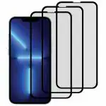 Kite Digital iPhone 13 Pro Max Matte Finish (Black) Tempered Glass Screen Protector with Edge to Edge Coverage - Easy Installation Kit (Pack of 3)