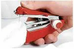 JMC Portable Mini Manual Stapler Style Hand Sewing Machine, Craft Clothes, Stitch Handheld Cordless, Travel Use Convenience Cordless (Multi Color)