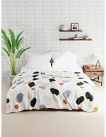 KOPA Super Soft Microfiber Double Roll Comforter For All Weather -1pc Double size (rumba) geometric-ivory/multi