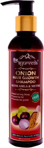 HIM AYURVEDA ONION BLACK SEEDS SHAMPOO WITH BLACK SEEDS OIL EXTRACT ,AMLA,METHI,ARGAN OIL,NAGARMOTHA EXTRACT AND 20 NATURAL AND PURE HERBS FOR HAIR GROWTH AND HAIR FALL CONTROL. NO PARABENS,SULPHATES ,COLOUR OR SILICONES. (200 ml)