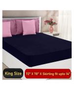 BEDCOV Mattress Protector Waterproof Bed Protector for Double Bed Cover 72x78 Inches Navy Blue Incomplete