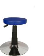 Sitwell Blue Fabric Cushion Stool With Chrome Plate