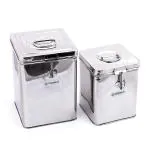 coconut Durable Silver Stainless Steel Storage Container - 8 and 12 L (pack of 2)