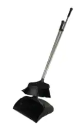 S SHUBHAM Plastic & Stainless Steel Long Handle Dustpan and Brush Broom Cleaning Set, Easy Grip 83 cm Handle, Ideal for Cereal, Pets, Food, Dust & Hair, BLACK COLOR