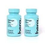 Hera - 100% Vegetarian Omega One Clean Nutrition with Omega, Vit E For Memory, Brain, Spine, and Eyes Tested for Safety - (60 Capsules) - Pack of 2