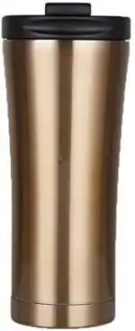 P-Plus International Stainless Steel Tumbler - 500ml Vacuum Insulated Travel Coffee Mug With PBA Free Lids,Coffee Cup (Gold, Pack of 1)