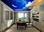 Beibehang BEIZ3420 Moon Stars Clouds Sky HD 3D Wallpaper for Ceiling[4 ft x 3 ft] / [122 cm x 91 cm]