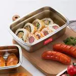 HAZEL Stainless Steel Lunch Box Microwave Safe Containers Airtight Leak Proof Tiffin Box Rectangle , 850 ML, Silver