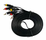 Upix Premium 3RCA Male to 3RCA Male Audio Video Cable 9.1 Meters (30 Feet), Compatible for TV, LCD, LED, DTH, DVD, VCR