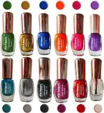 Orimes New Satrangi Colors Which Complete Your Nail Paint Kit Try & Get Best Nails Forest, golden,Navy, Aero space, Hot pink, Voilet, Turqoish, silver,black,Wine (Pack of 12)