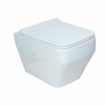 PARRYWARE PIXEL Range Rimless Wall Mount WATER CLOSET / TOILET BOWL (White) | 360x525x370 mm, Slim Soft Close Seat Cover | Western Toilet/Water Closet(EWC) For Bathroom | C898X46