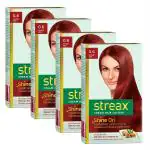 Streax Flame Red Hair Color For Men And Women, 120 Ml (Pack Of 4)