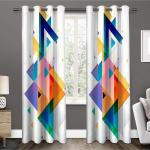 Amazures Attractive 3D Type Multi Color Graphics Design Home Decor Fashion Curtain - 4 x 9 feet (Pack of 4)