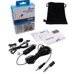 D & Y-Orgain Battery Powered Omnidirectional Lavalier Condenser Microphone with Battery for Content Creation and Dubbing