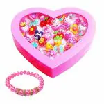 Ample Wings Adjustable Ring Set for Girls 36pcs Jewelry Rings with Heart Shape Box, Birthday Gift(Cartoon)(Assorted) Bracelet Inside