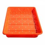 Real Trust Hydroponics Premium Plastic Tray For Wheat Grass Tray,Maize Fodder Tray,Microgreen Tray,Tray For Seeds Sprouting Made By Hdpe Food Grade Virgin Plastic,Orange pack of 10