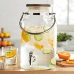 Cracker Transparent Glass Beverage Dispenser With Cork Lid Mason Jar 5L (1pc)