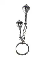 VASUSS Lord Hanuman Dual - Double Gada Metal Keychain - Keyring for Bajrangbali Devotees | Perfect Key Holder for Car, Bike, Auto, Home, and Office Keys | Ideal Gift for Boys and Men (Silver)