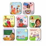 Stara Kids Multicolor Wood Square Inspirational Women Coaster Set with Stand (Pack of 8)