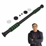 Slovic Pull-Up Bar for Home Workout | Non-Slip Carbon Steel Gym Bar (Load Capacity: 100 Kg) | Adjustable in Length, Mountable Door Bar with Foam Pads & Rubber Stoppers