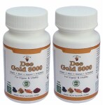 DEE INDIA HERBALS Ayurvedic Natural Dee Gold 8000 Capsules - For Vigour, Vitality, To Boost Strength, Stamina & Energy, Better Physical Performance, Antioxidant Power (60, Pack of 2)