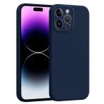 Casotec Back Cover for Apple iPhone 14 Pro Max | Full Camera Protection | Premium Liquid Silicon Case | Flexible Bumper Case for Apple iPhone 14 Pro Max (Dark Blue)