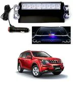 QiisX 8 LED Red Blue Flasher Strobe Light with Flashing Modes, Car Police Emergency Light for Mahindra XUV 500