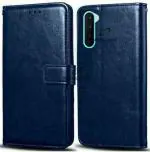 CASECRAFT OnePlus Nord, Model AC2001, AC2003 Blue Rubber, Artificial Leather And Silicon Dual Protection Mobile Back Cover